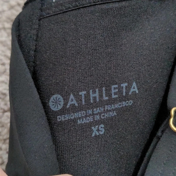 Athleta Black One Piece Swimsuit Built-in Padding with Notch neckline size XS - Picture 6 of 9